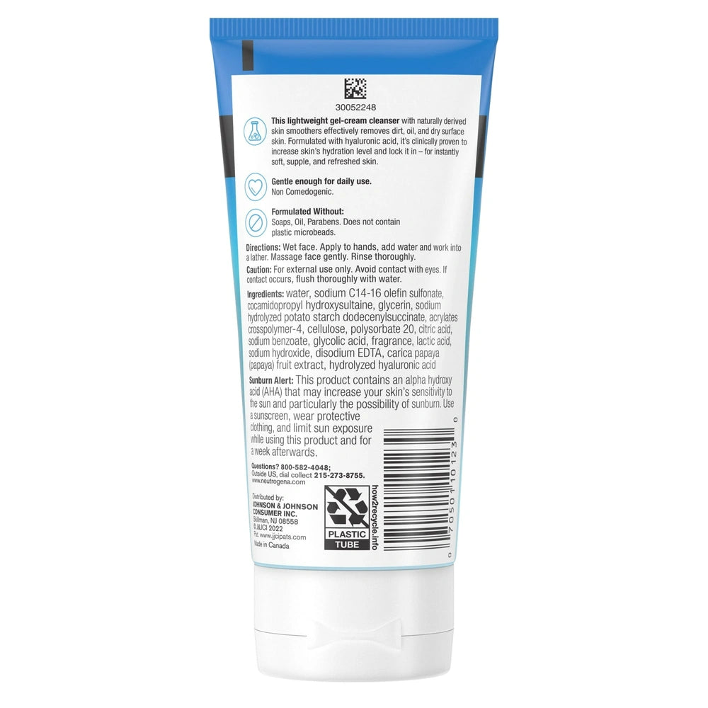 Neutrogena Hydro Boost Gentle Exfoliating Facial Cleanser with Hyaluronic Acid,5 oz (Pack of 12)