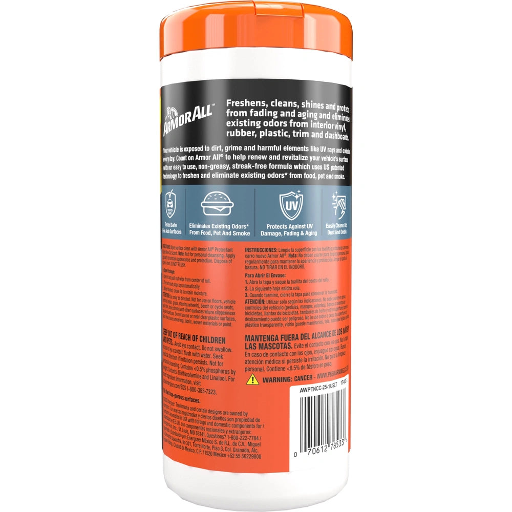 Armor All 78533 Car Wipe - 25 Sheets (Pack of 6)