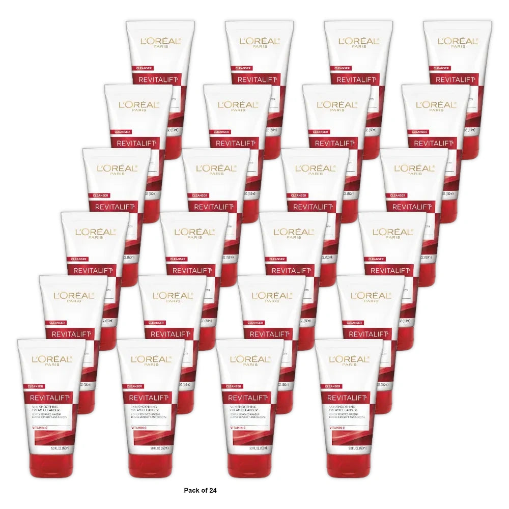 L Oreal Paris Revitalift Radiant Smoothing Cream Cleanser Exfoliates 5 fl Oz (Pack of 24)