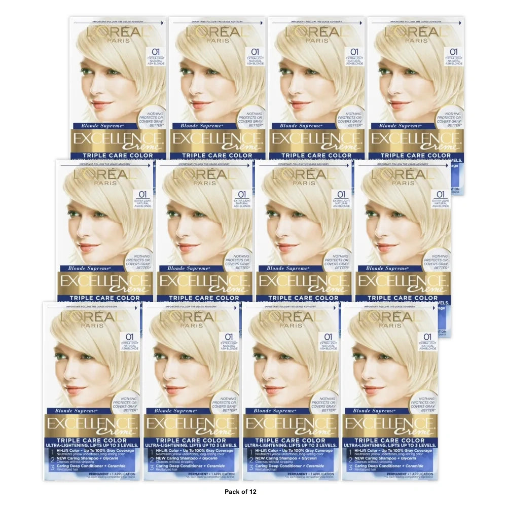L'Oreal Paris Excellence Triple Protection Permanent Hair Color 6.3 fl OZ(Pack of 12)