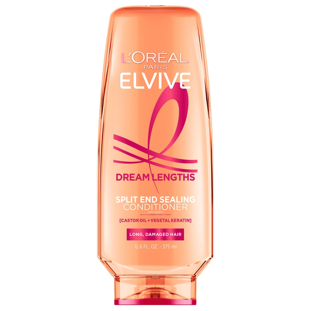 L Oréal Paris Elvive Dream Lengths Squeeze Conditioner Damaged Hair Castor Oil 12.5 fl oz (Pack of 6)