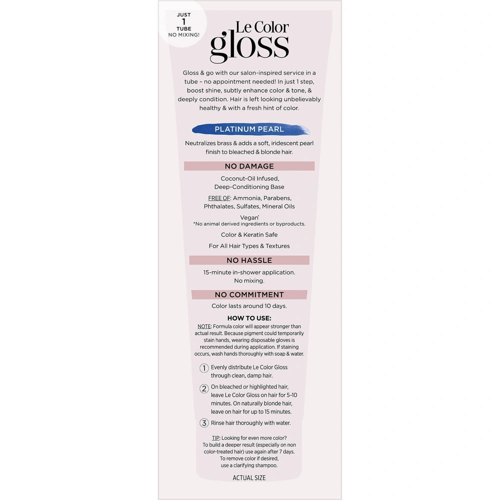 L'Oreal Paris Le Color Gloss One Step In-Shower Toning Hair Gloss for Bleached H (Pack of 12)