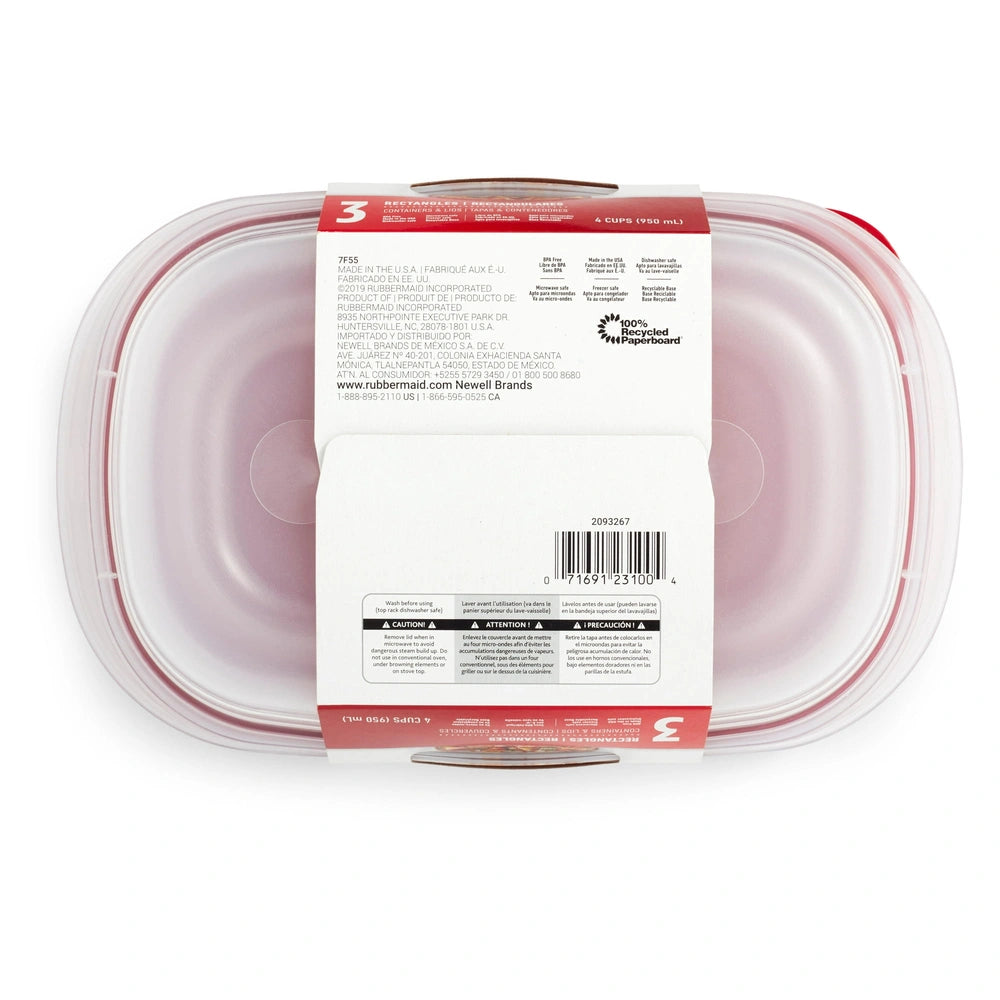 Rubbermaid TakeAlongs 4-Cup Rectangle Containers (Pack of 8)