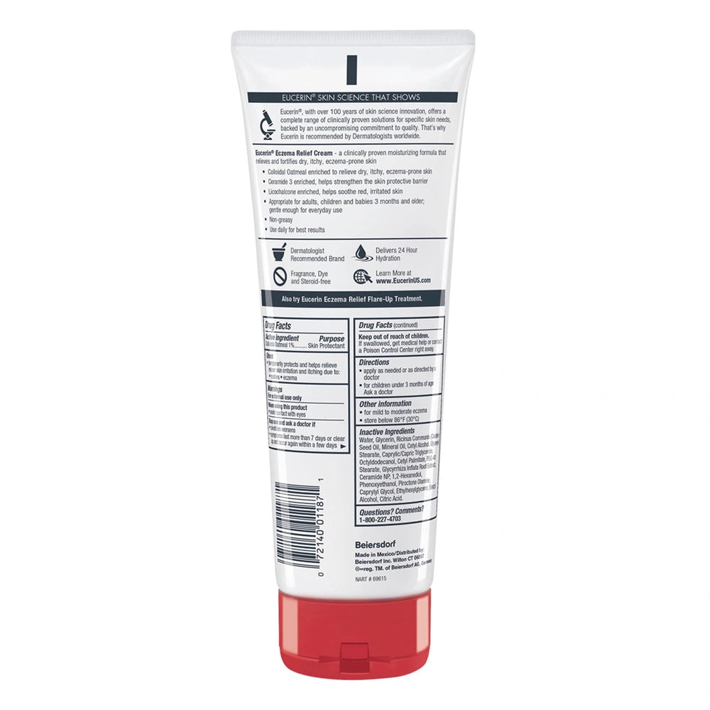Eucerin Eczema Relief Body Cream for Dry Skin Unscented - 8 oz (Pack of 12)