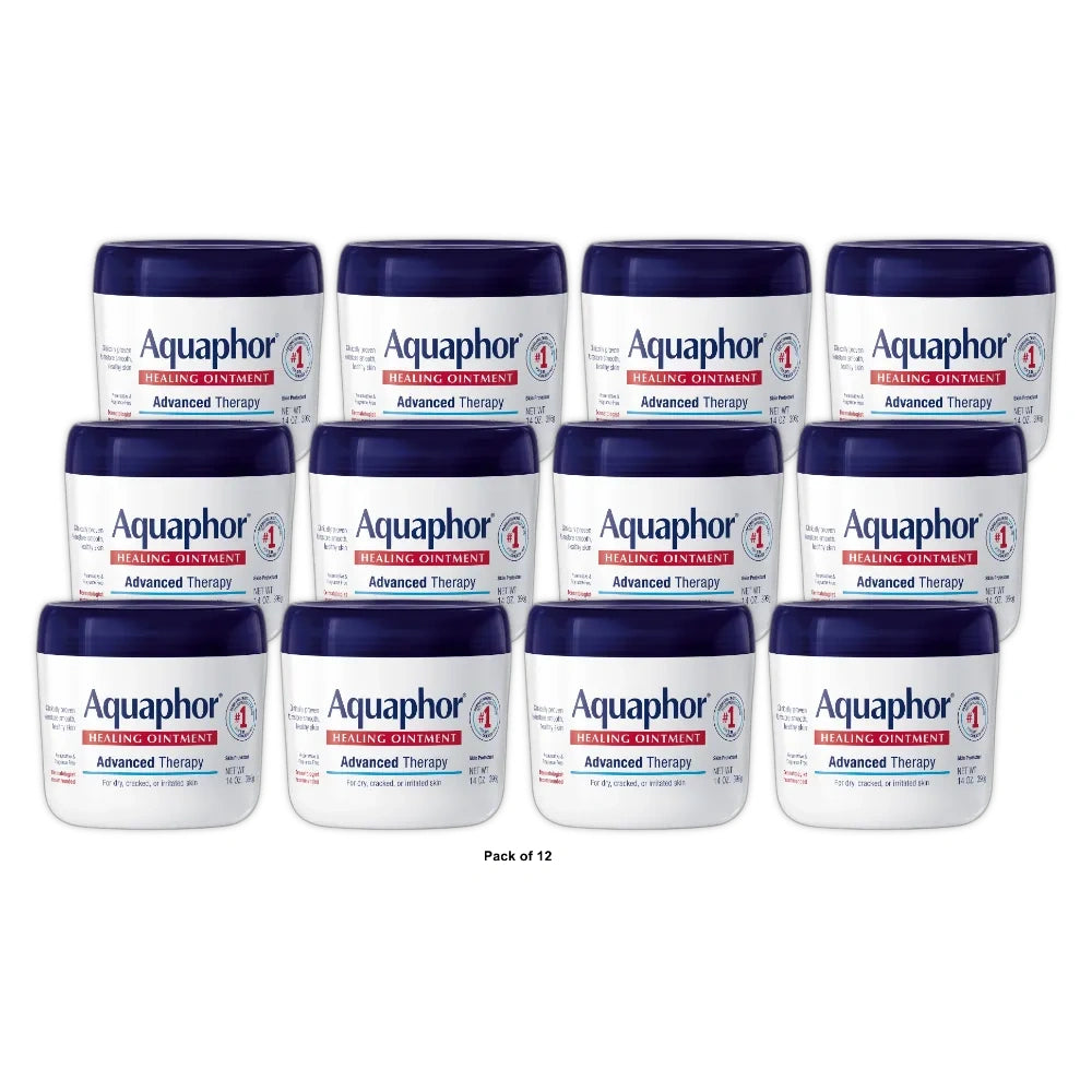 Aquaphor Healing Ointment Skin Protectant Advanced Therapy Moisturizer for Dry 14 OZ (Pack of 12)