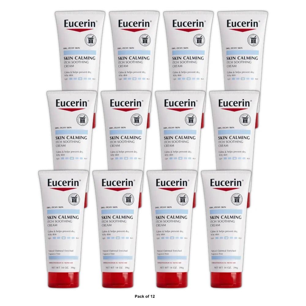 Eucerin Skin Calming Daily Body Cream Unscented 14 oz (Pack of 12)