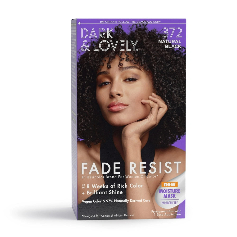 Dark and Lovely Fade Resist Permanent Hair Color - 401 Natural Black (Pack of 12)