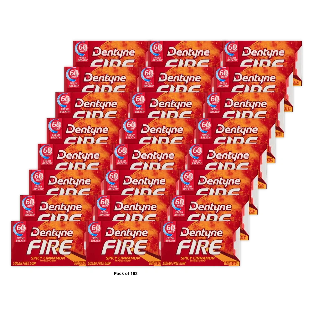 DENTYNE FIRE CINNAMON SINGLES (Pack of 162)