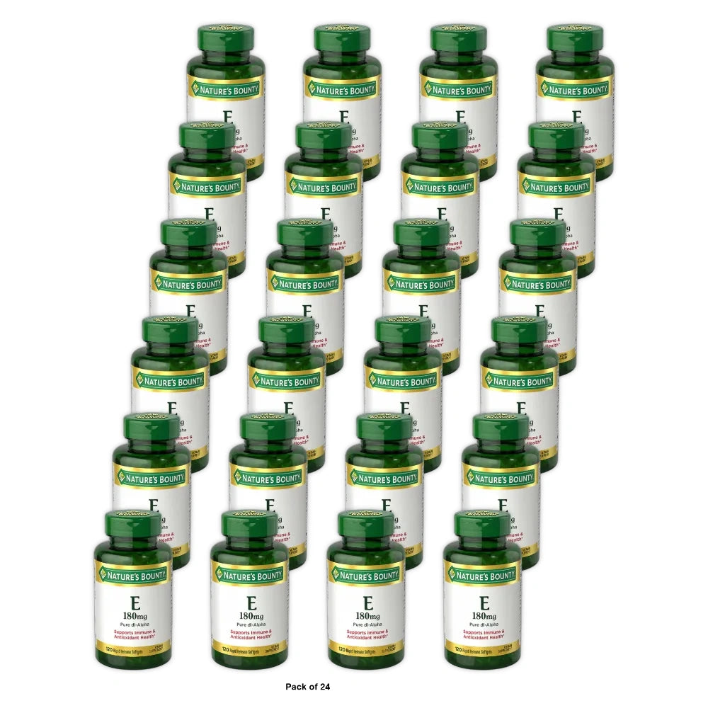Nature s Bounty® Vitamin E Pure dl-Alpha 180mg (400 IU) 120 Softgels (Pack of 24)