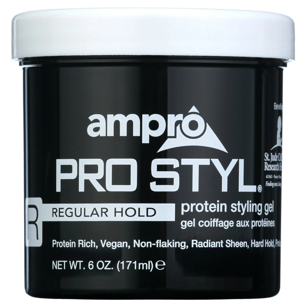 Ampro Pro Styl Regular Hold Protein Styling Gel Resistent Hair Moisturi 6 OZ (Pack of 12)