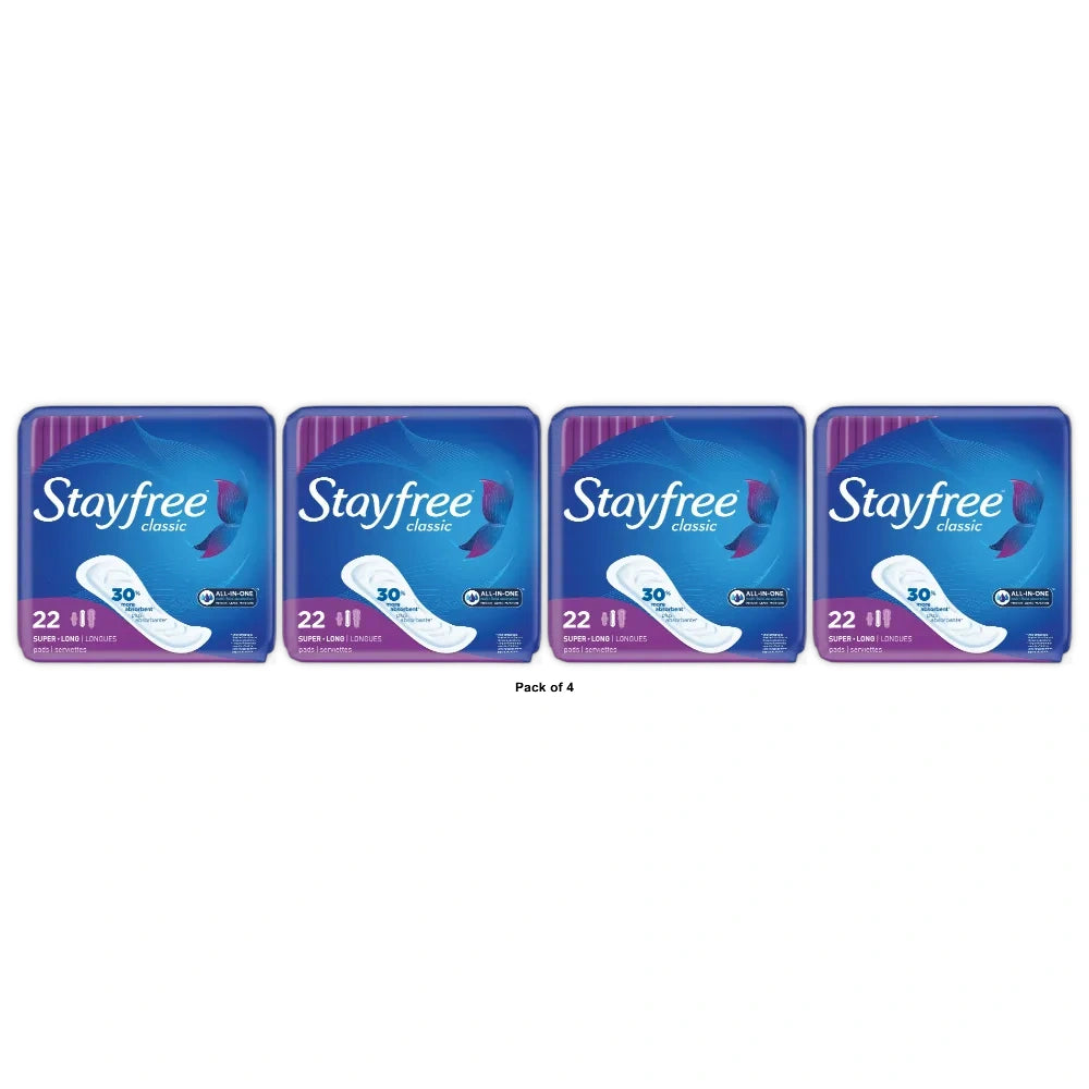 STAYFREE Classic Pads Super Long without Wings (Pack of 4)