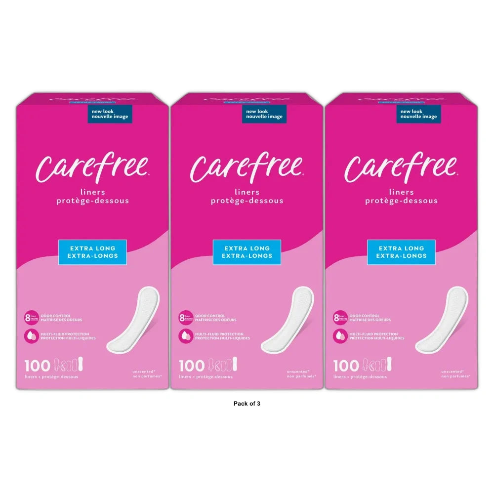 Carefree Unwrapped Unscented Panty Liners - (Pack of 3)