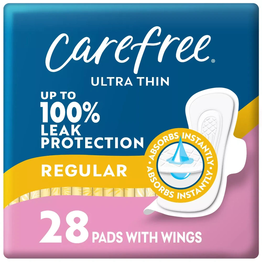 Carefree Ultra Thin Regular Pads with Wings - (Pack of 4)