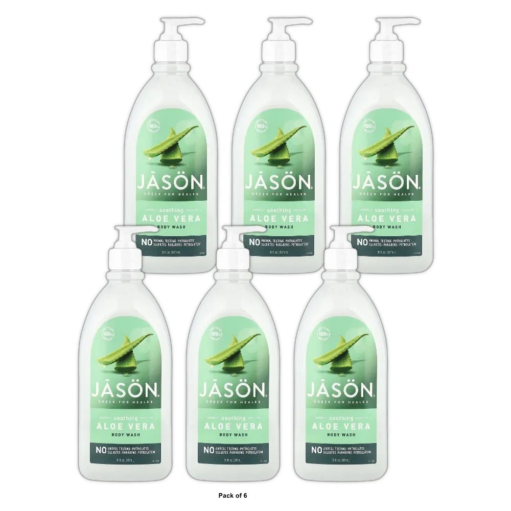 JASON Soothing Body Wash Aloe Vera 30 fl oz (Pack of 6)