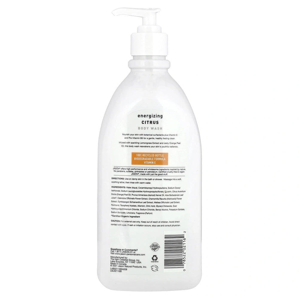JASON Energizing Body Wash Citrus 30 fl oz (Pack of 6)