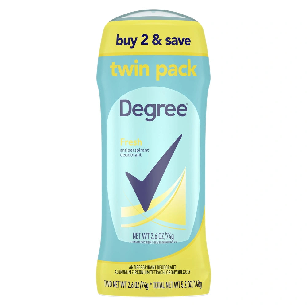 Degree Long Lasting Antiperspirant Deodorant Stick Twin Pack Fresh 2.6 Oz (Pack Of 6)