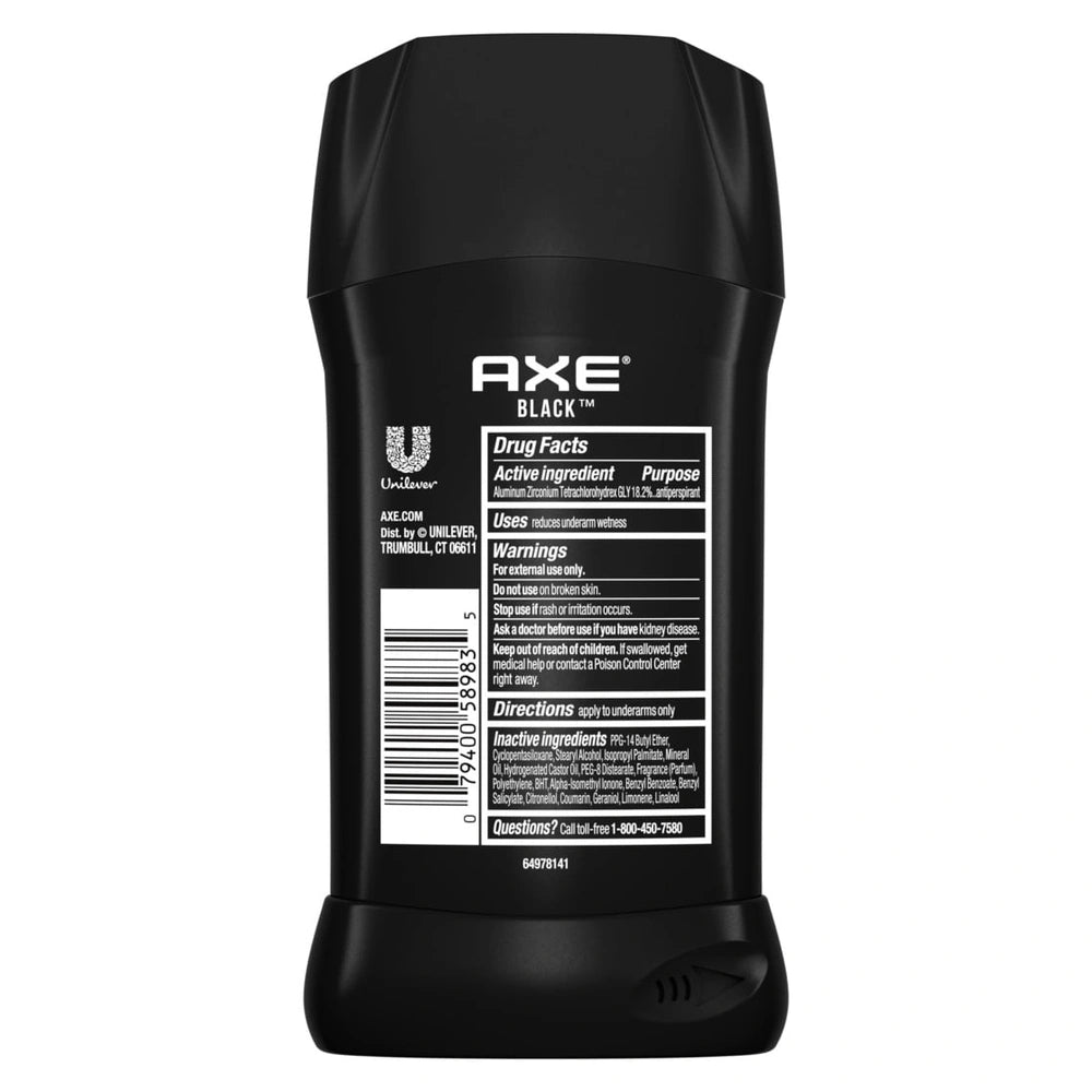Axe Black Long Lasting Men s Antiperspirant Deodorant Stick Fren Pear and Ced 2.7 OZ (Pack of 12)