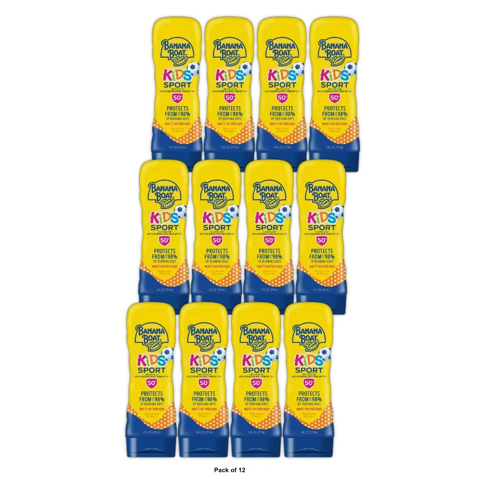Banana Boat Kids Sport Sunscreen Lotion - SPF 50+ 6 fl OZ (Pack of 12)