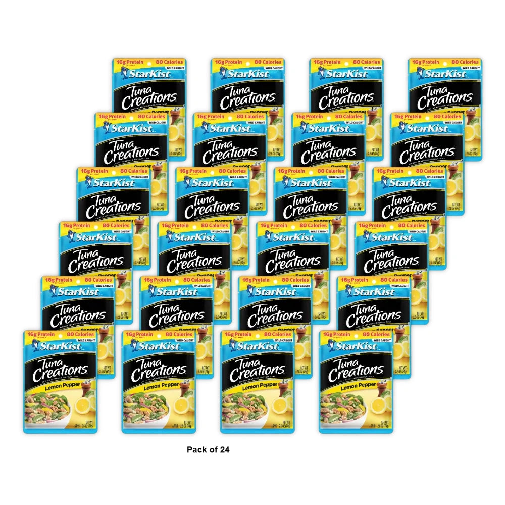 StarKist Tuna Creations Lemon Pepper 16g Protein Pouch 2.6 Oz (Pack of 24)