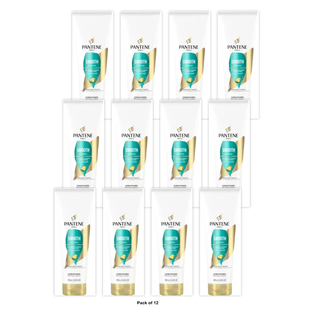 Pantene Pro-V Smooth & Sleek Conditioner 10.4 fl Oz (Pack of 12)