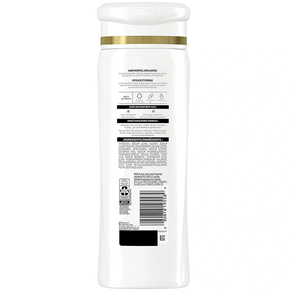 Pantene Pro-V Smooth & Sleek Shampoo - 12 OZ (Pack of 6)