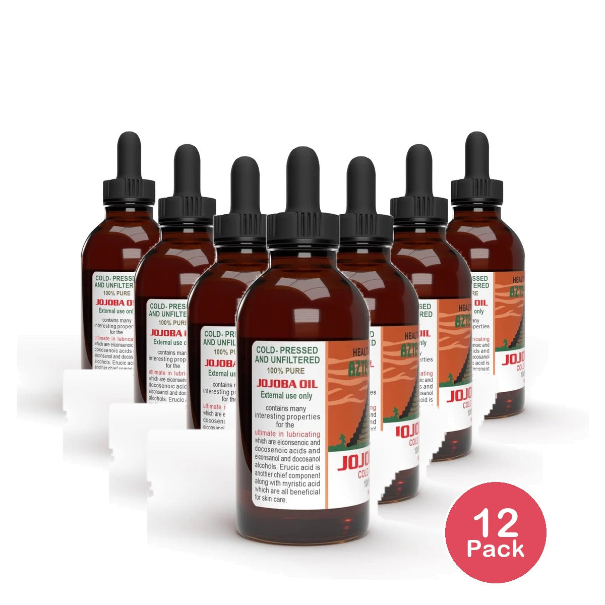 100% Pure Jojoba Oil – Cold Pressed & Unfiltered – 4 oz (Pack of 12)