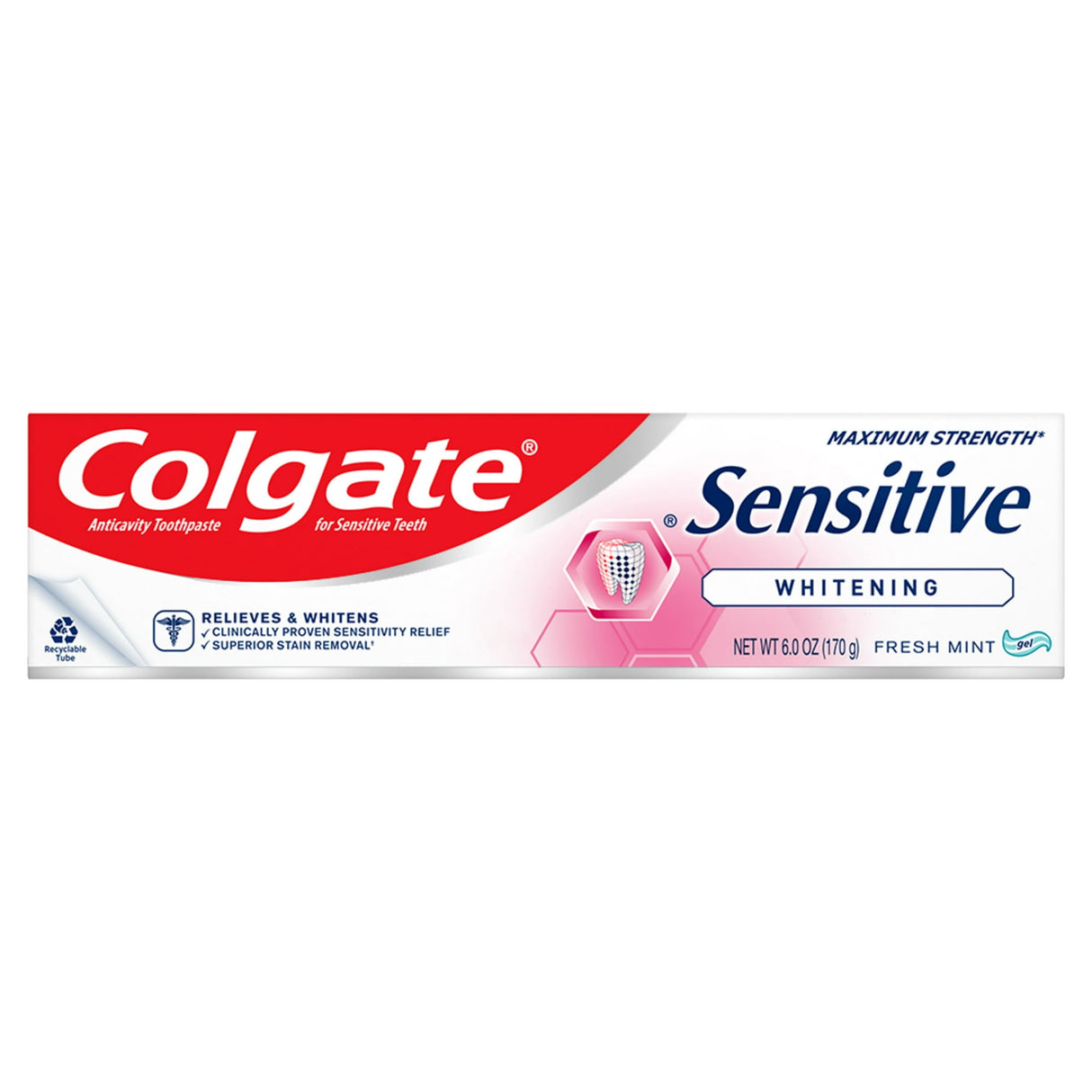 Colgate Sensitive Maximum Strength Sensitive Whitening Toothpaste 6 Oz (Pack of 24)