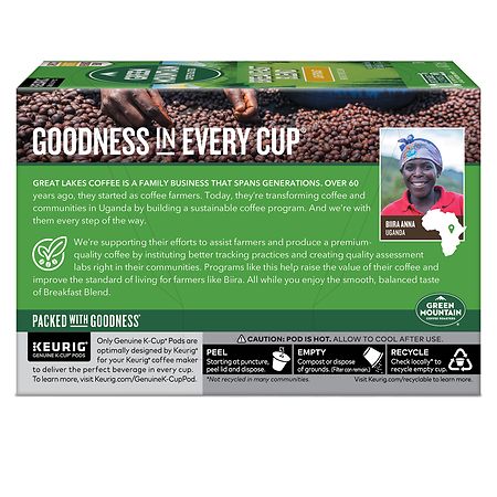 Green Mountain Coffee Roasters Breakfast Blend 10 Count (Pack of 6)