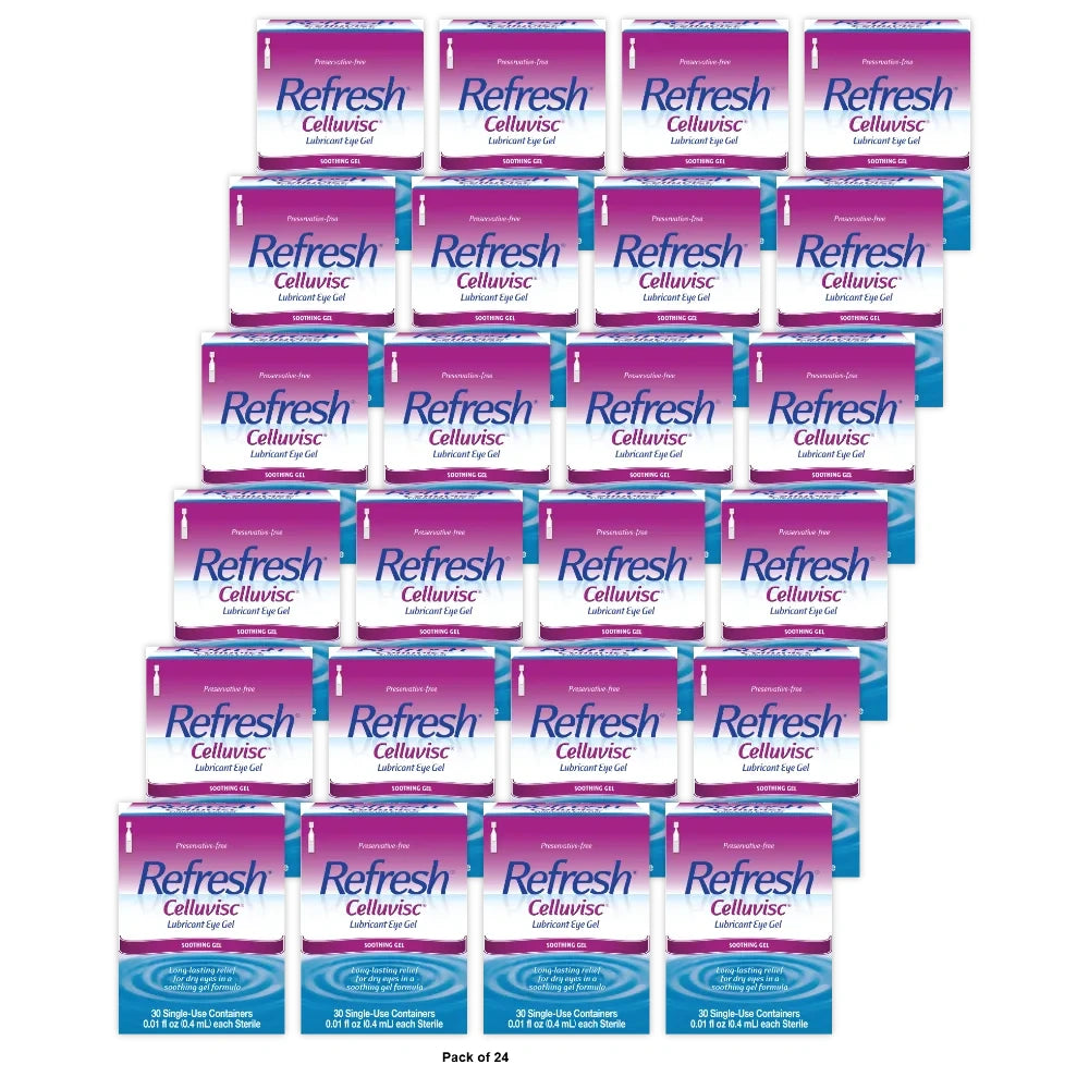 Refresh Celluvisc Lubricant Eye Gel Single-Use Containers - 30 Ct 0.01 Oz (Pack Of 24)