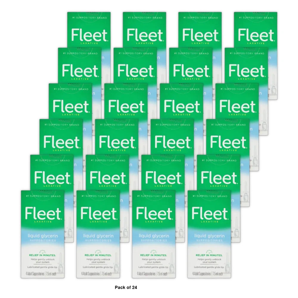 Fleet Laxative Liquid Glycerin Suppository for Adult Constipation - 4ct 2.24 Oz (Pack of 24)