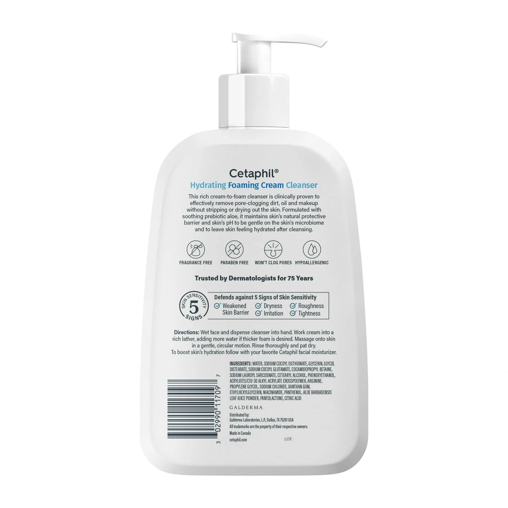 Cetaphil Hydrating Foaming Cream Cleanser - 16.0 fl oz (Pack of 12)