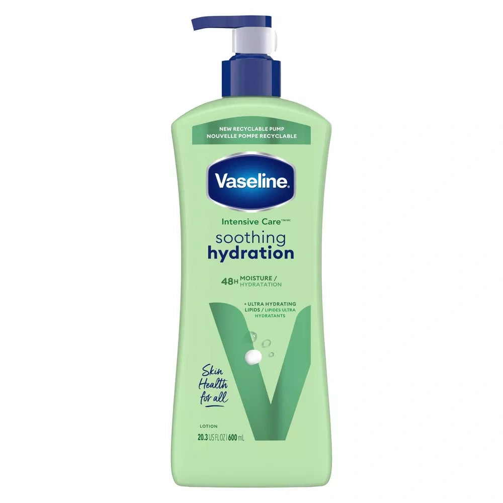Vaseline Intensive Care Moisturizing Ceramide Body Lotion with Aloe Vera Soothin 20 oz(Pack of 4)