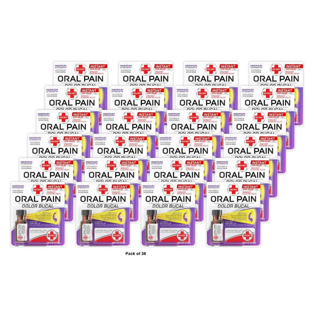Red Cross Oral Pain Relief 0.12 Fl Oz (Pack Of 36)