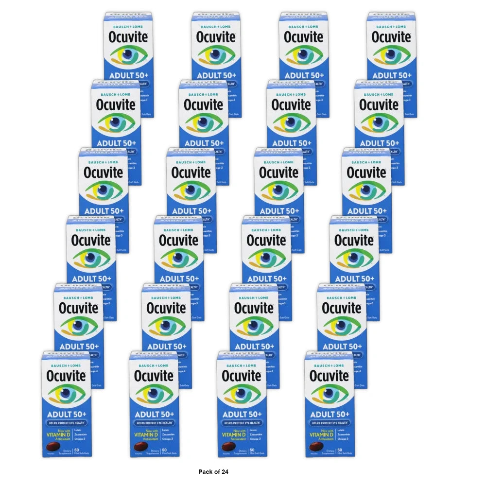 Ocuvite Adult 50 Plus Eye Vitamins & Mineral Supplements Omega 3 Lutein & Zeax (Pack of 24)