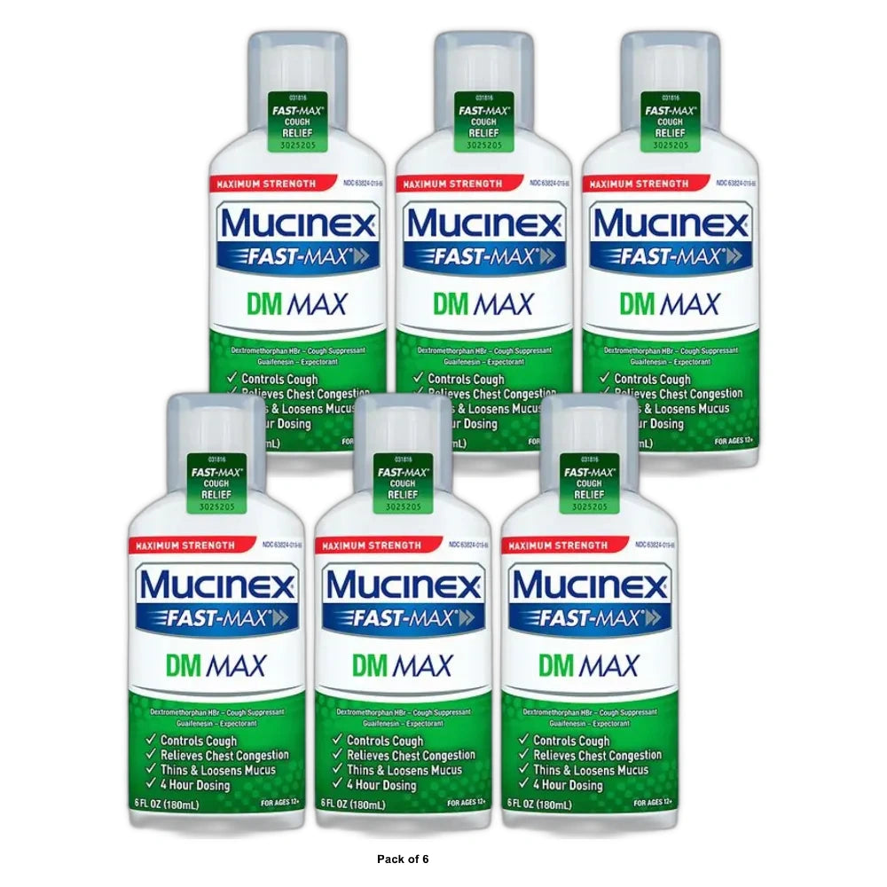 Mucinex Fast Max Cough Congestion Relief Liquid - 6 Fl Oz (Pack Of 6)