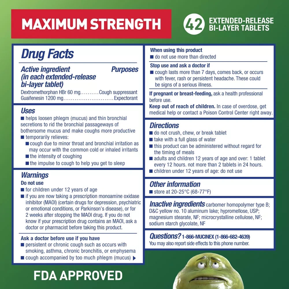 Mucinex Dm 12 Hr Maximum Strength Chest Congestion Expectorant & Cough Suppressa (Pack Of 12)