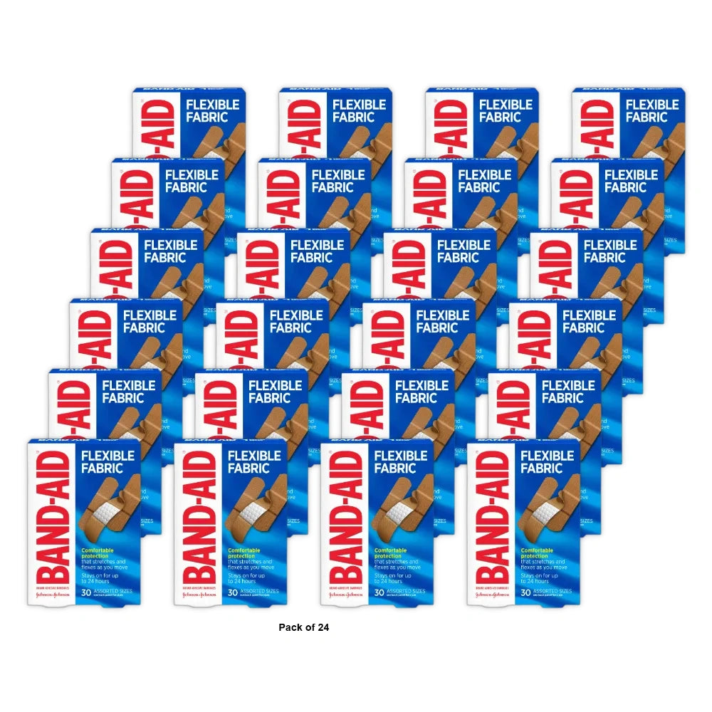 Band-Aid Flexible Fabric Brand Adhesive Bandages - 30ct 1.6 Oz (Pack of 24)