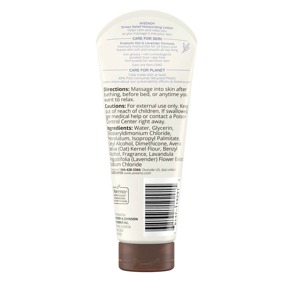 Aveeno Stress Relief Moisturizing Lotion Lavender Scent 2.5 fl.Oz (Pack of 12)