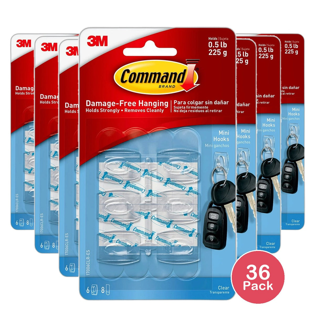 3M Command Mini Wall Decorating Hooks 0.64Oz (Pack of 36)