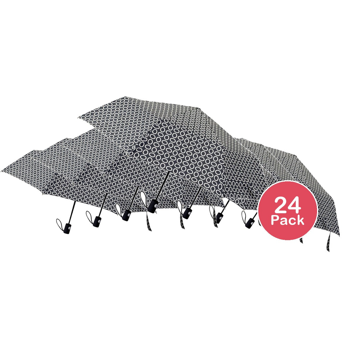 The Weather Staion Compact Rain Umbrella, 42in, Single Person, Automatic Open (Pack of 24)