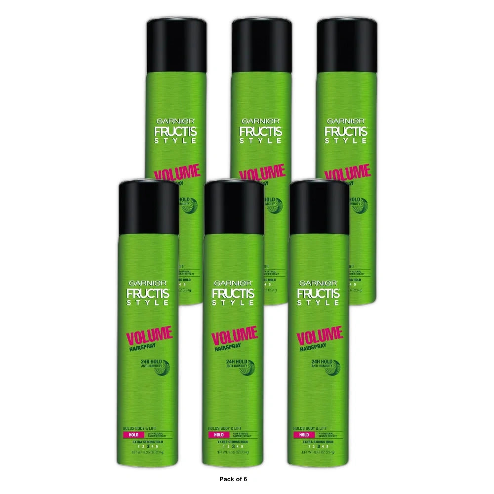 Garnier Fructis Style Volume Anti-Humidity Hairspray Extra Strong Hold 8.25 oz (Pack of 6)