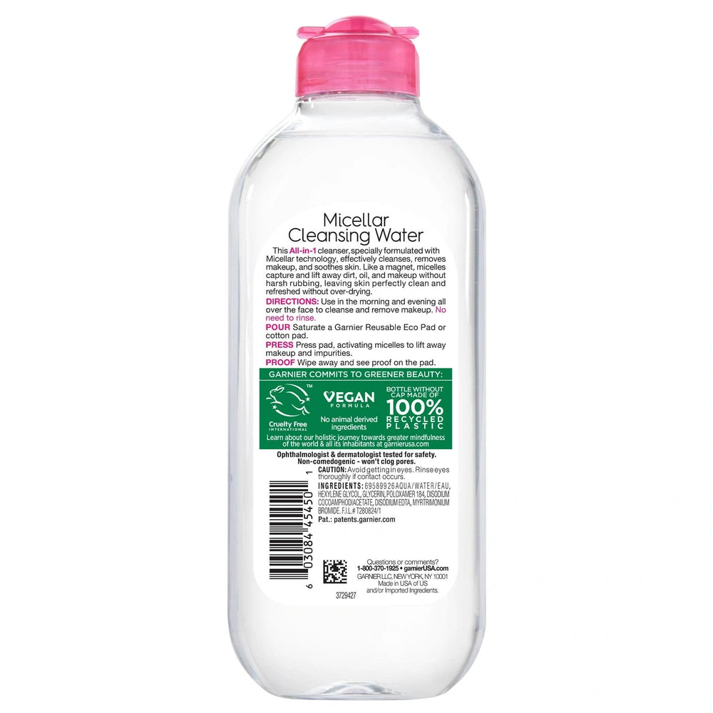 Garnier Micellar Water Hydrating Facial Cleanser & Makeup Remover - Basic Cleans 13.5 fl oz (Pack of 12)