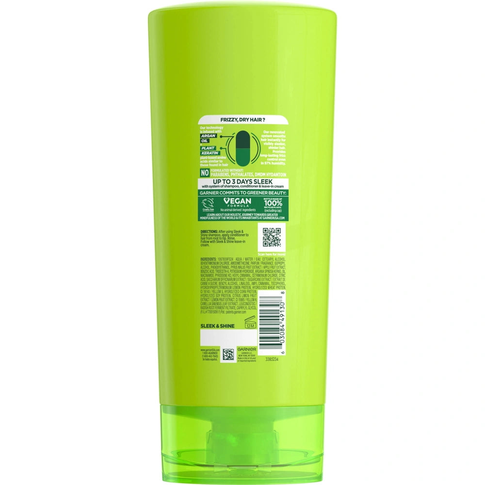 Garnier Fructis Sleek & Shine Conditioner for Frizzy, Dry, Unmanageable Hair - 21 fl oz(Pack of 4)