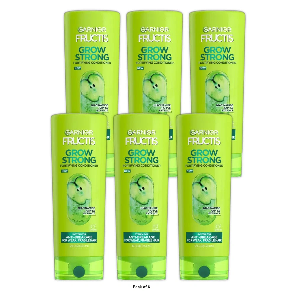 Garnier Fructis Grow Strong Fortifying Shine Enhancing Conditioner All Hair Type 12 OZ (Pack of 6)