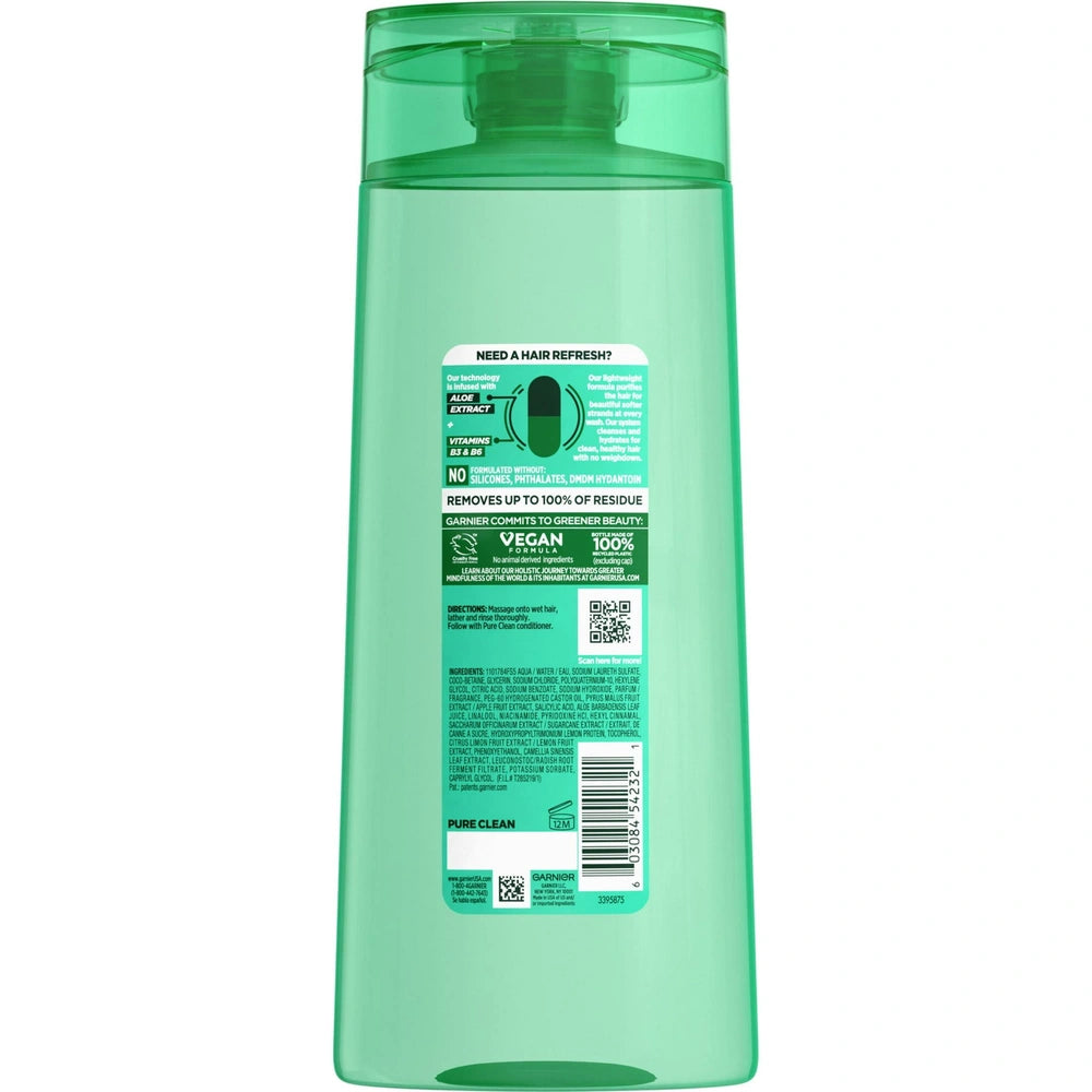 Garnier Fructis Pure Clean Purifying Shampoo with Vitamins B3 & B6 22 fl oz (Pack of 4)