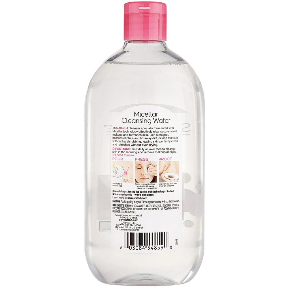 Garnier Micellar Water Hydrating Facial Cleanser & Makeup Remover - Basic Cleans 23.7 fl oz (Pack of 6)
