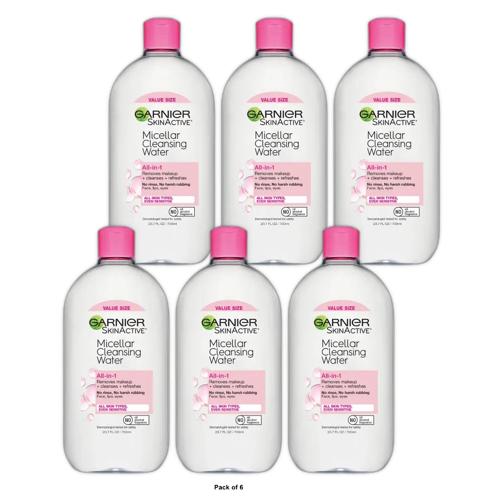 Garnier Micellar Water Hydrating Facial Cleanser & Makeup Remover - Basic Cleans 23.7 fl oz (Pack of 6)