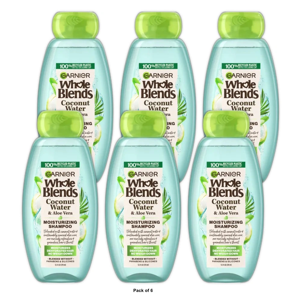 Garnier Whole Blends Refreshing Shampoo with Coconut Water and Aloe Vera 12.5 fl oz(Pack of 6)
