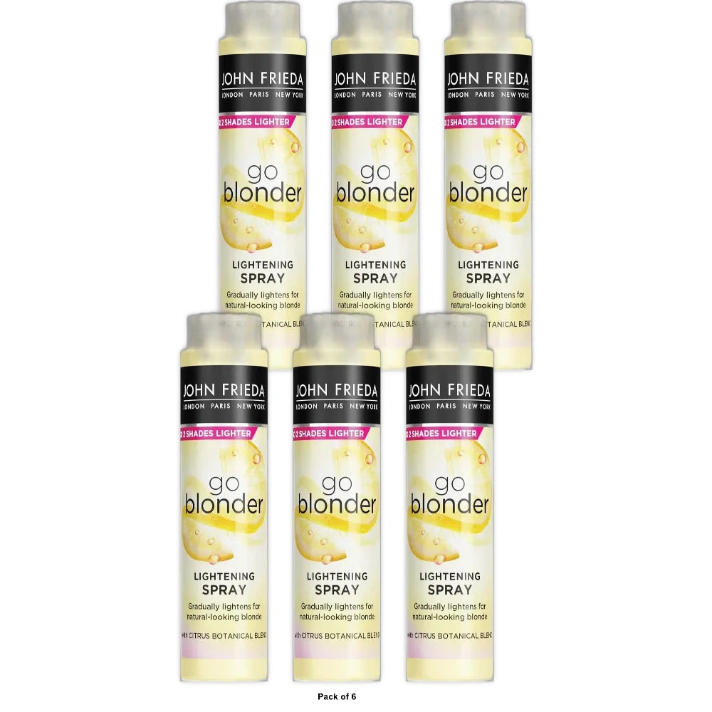 John Frieda Go Blonder Lightening Hairspray Paraben Free Blonde Styling Tone E 3.5 fl oz (Pack of 6)