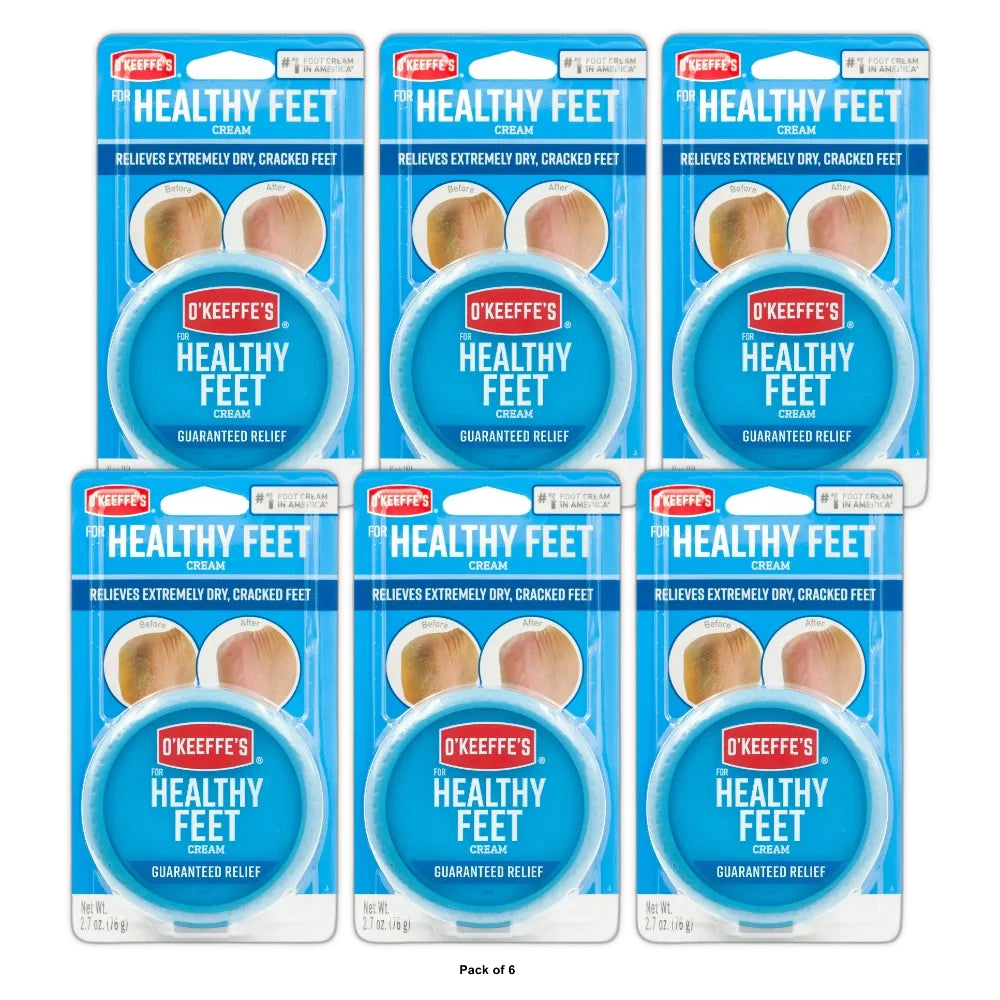 O Keeffe s for Healthy Feet Cream Jar for Extremely dry Cracked feet (Pack of 6)